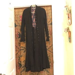 Free People Sz 2 Wool Sweater Coat Duster Maxi